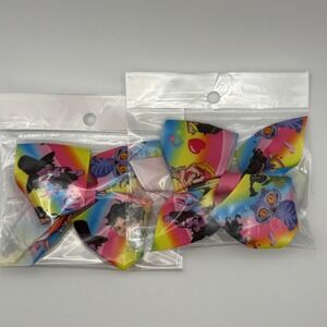 Anime Character Rainbow Hair‎ Bows Clip Set For Kids Girls